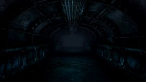 Hallway with light nodes placed, however no light source meshes used.